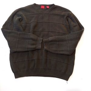 Arrow 1851 Chunky Knit Sweater Men's XL Long Sleeve Olive Crew Neck Cotton Green